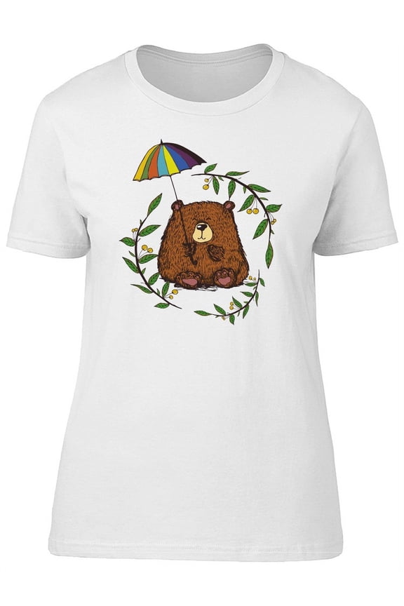 Cute Bear Doodle Cartoon Tee Women's -Image by Shutterstock