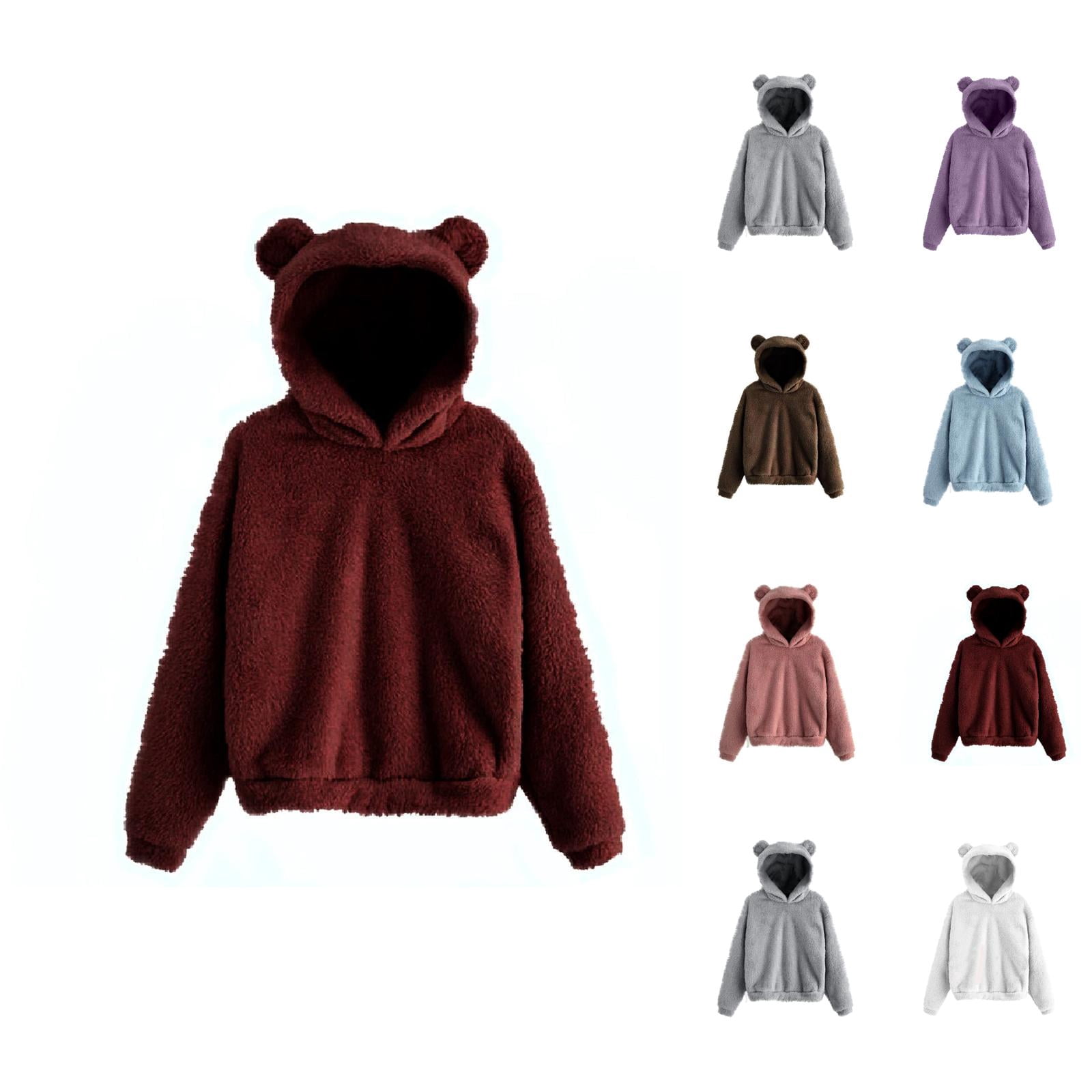 Cute Bear Ears Hoodie for Women 2026 Casual Fall Winter Long Sleeve ...