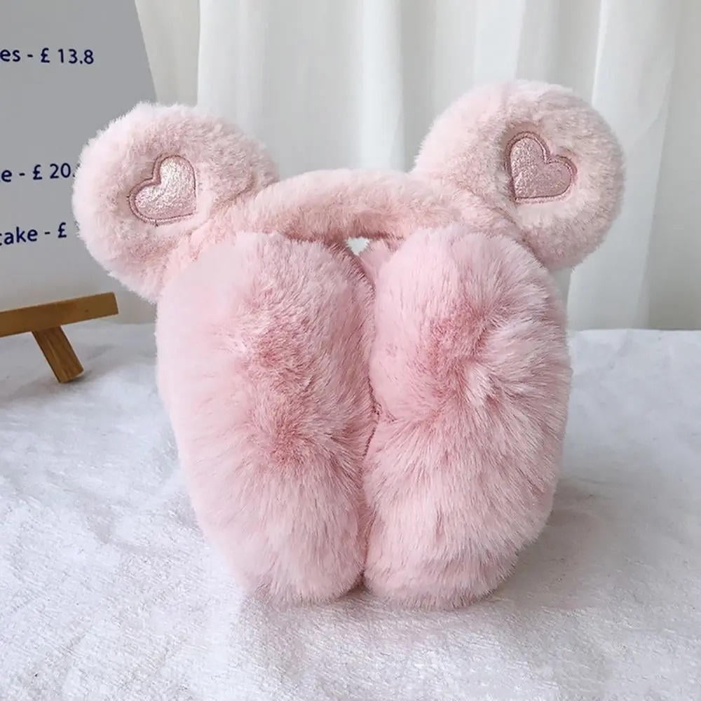 Cute Bear Ears Winter Warm Earmuffs for Women Girls Kids Plush