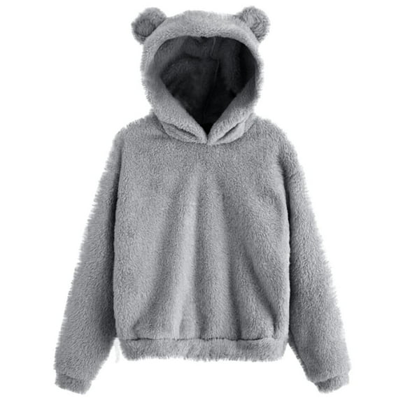 Cute Bear Ears Women's Hoodies Casual Pullover Sweatshirt Warm Fall Outwear Comfortable Stylish Tops for Everyday Wear
