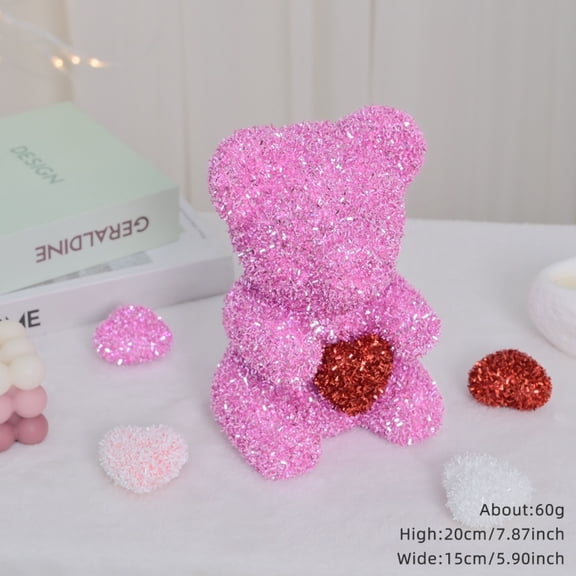 Cute Bear, Eternal Real Rose Romantic Gift for Girlfriend Wife Her in Valentine's Day, Birthday, Christmas, Weddings, Anniversaries rose