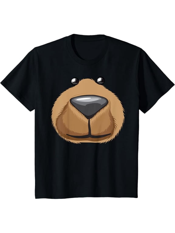 Cute Bear Face Costume Funny Halloween Teddy DIY Gift T-Shirt