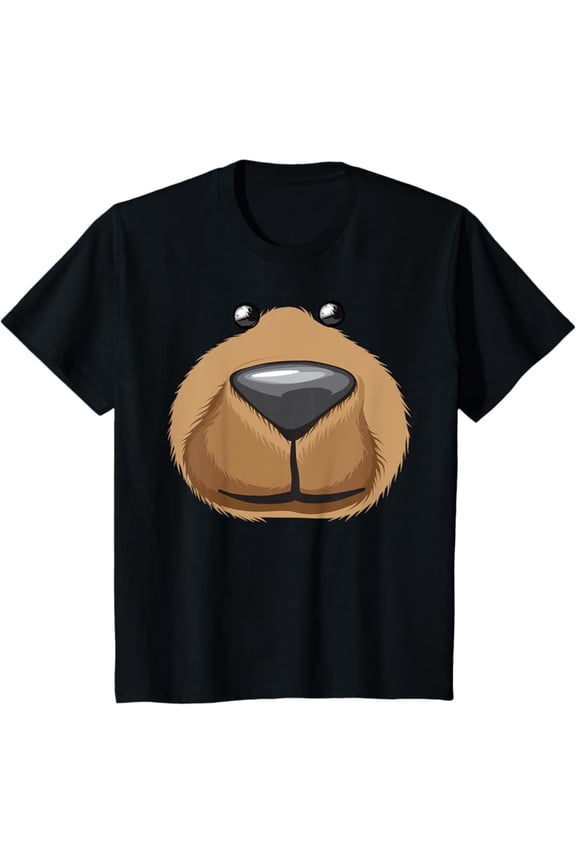 Cute Bear Face Costume Funny Halloween Teddy DIY Gift T-Shirt