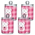 thumbnail image 1 of Cute Bear Faces Cartoon Translucent Plastic Cans Storage Canisters with Lid Set of 4, 1 of 7