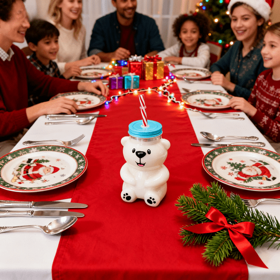 Cute Bear Glass Cold Cup, 18.6oz with Straw, Perfect for Iced Coffee, Cold Brew, Cocktails, and Christmas Gifts, Ideal Holiday Drinkware for Drink Enthusiasts,(1 Bear Cup with Straw)