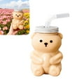 thumbnail image 1 of Cute Bear Glass Cup, New Teddy Bear Glass Cup with Lid, Kawaii Bears Shaped Cocktail & Coffee Mugs, Bears Straw Cups for Smoothie, Beer, Juice, Home Bar and Parties, 1 of 7