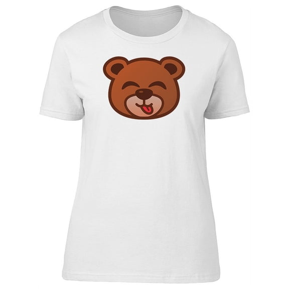 Cute Bear Head Tongue T-Shirt Women -Image by Shutterstock, Female x-Large