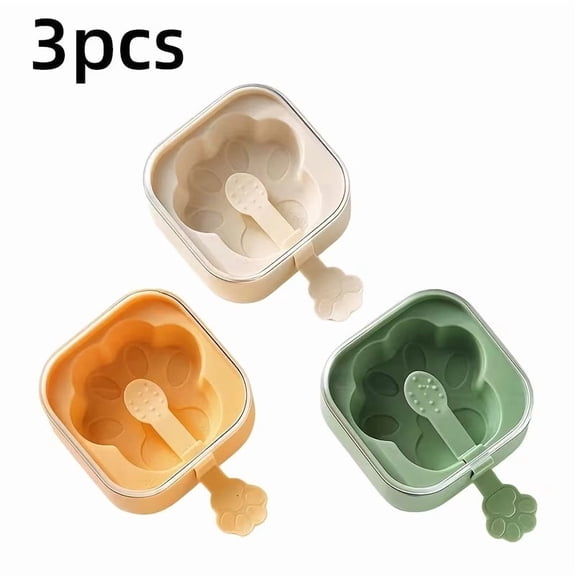 Cute Bear Ice Cream Mold Set - 3-Piece Fun Popsicle Maker for Kids