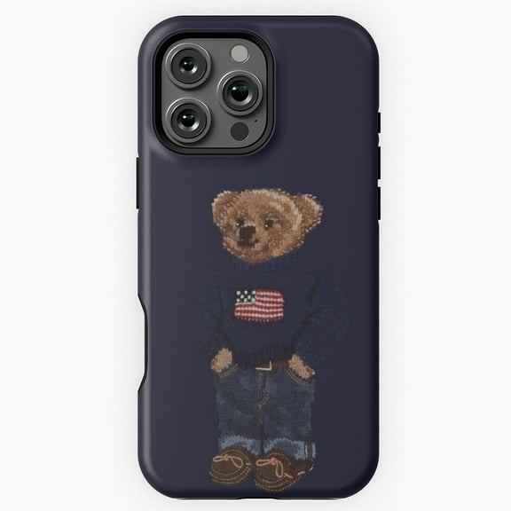 Cute Bear Illustration Brown Teddy Animal Forest Nature Art A521 Protective Case for iPhone 17 16 15 14 13 12 11 Pro Max