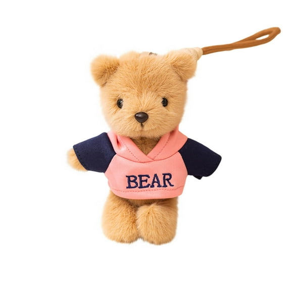 Cute Bear Keychain Plush, Miniature Soft Toy Pendant for Bag Decor, Couple Gift Accessory with Durable Attachment Clip