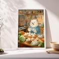 thumbnail image 1 of Cute Bear Kitchen Art, Dumpling Illustration Print, Cozy Cooking Wall Decor, Whimsical Animal Artwork, Playful Food Lover Print Home Decor #3278, 8x12 UNFRAMED, 1 of 3