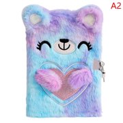 Cute Bear Notebook With Lock Kawaii Diary A5 Agenda Planner Organizer Wonderful Plush Note Book School Sketchbook