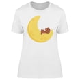 thumbnail image 1 of Cute Bear On The Moon Cartoon T-Shirt Women -Image by Shutterstock, Female Large, 1 of 2