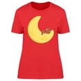 thumbnail image 1 of Cute Bear On The Moon Cartoon T-Shirt Women -Image by Shutterstock, Female Large, 1 of 2