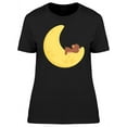 thumbnail image 1 of Cute Bear On The Moon Cartoon T-Shirt Women -Image by Shutterstock, Female Small, 1 of 2