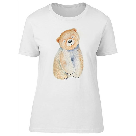 Cute Bear Orange Coat T-Shirt Women -Image by Shutterstock, Female Medium