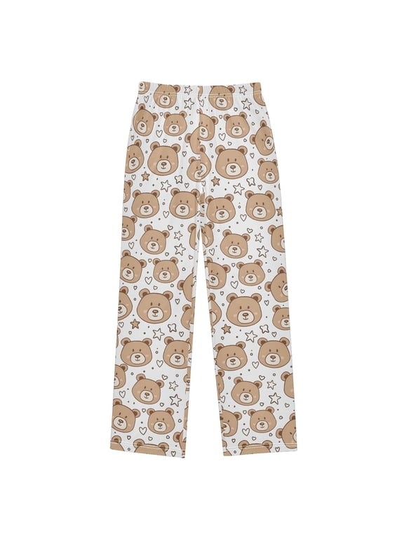Cute Bear Pajama Pants Soft and Lightweight Elastic Waistband Pajama Pants
