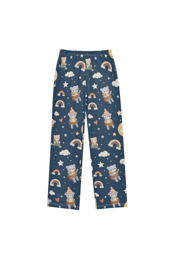 Cute Bear Pattern Pajama Pants Soft Lightweight Lounge Pants Bottoms Sleep Pants Warm Comfy