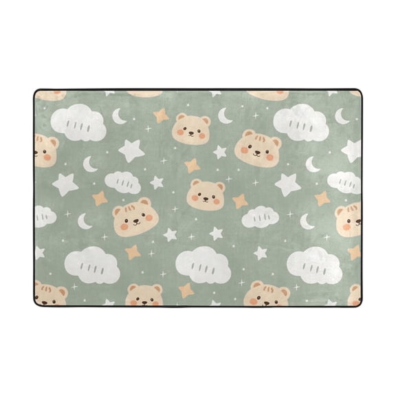 Cute Bear Pattern Rug 36x24in Memory Foam Absorbent Non Slip Plush for Bathroom Kitchen Entryway