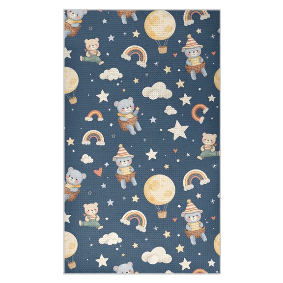 Cute Bear Pattern Waffle Kitchen Towels 18x30 in Soft Absorbent Quick Dry Dishcloths