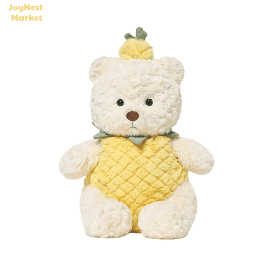 Cute Bear Plush Decorative Pillow, Ultra Soft Skin-Friendly Plush with PP Cotton Filling, Pineapple Outfit Teddy Style Stuffed Doll, Cozy Sofa Bed Accent, Home Decor Gift