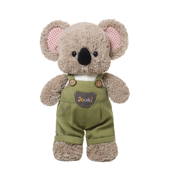 Cute Bear Plush Toy in Overalls Dungaree Outfit, Soft Collectible Stuffed Animal Doll, Vintage Style Decor for Nursery Shelf, Easter Baby Shower Birthday Gift