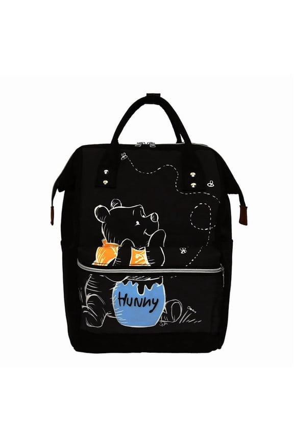 Cute Bear Print Backpack, Multi-Purpose Mommy Bag with Large Capacity for Travel & Daily Use
