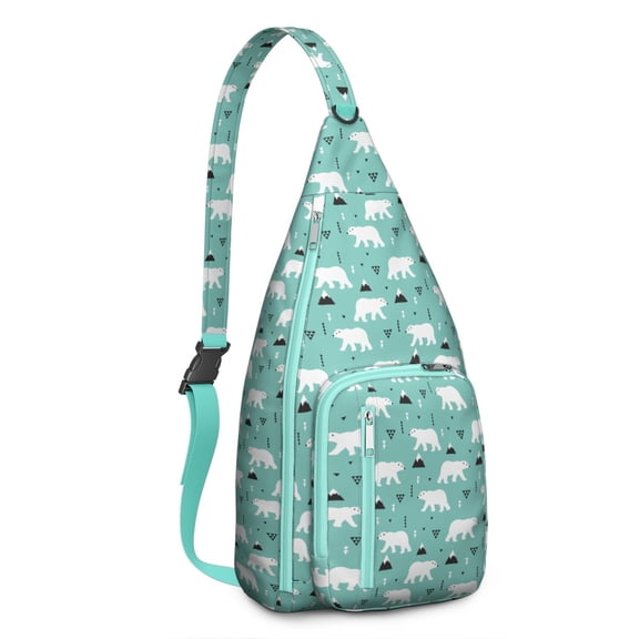 Cute Bear Print Hiking Backpack – Lightweight Drawstring Daypack with Watercolor Forest & Moon Design – Ideal for Bear Lovers, Outdoor Adventures, and Travel