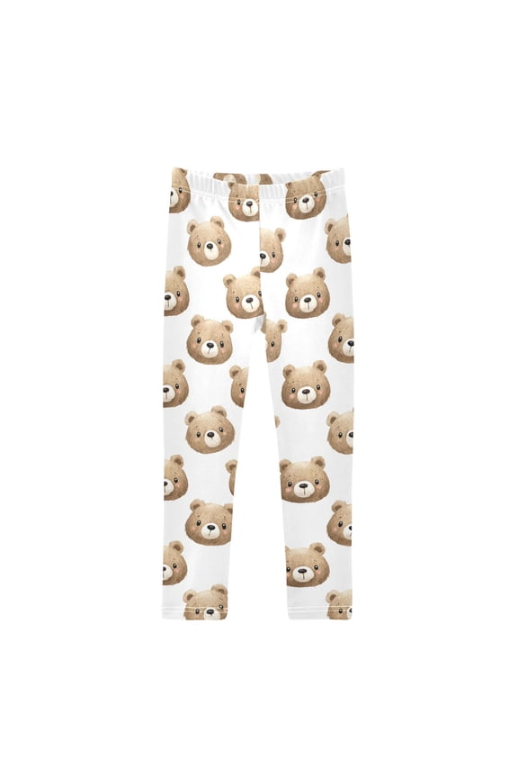 Cute Bear Printed Leggings Yoga Pants for in 4t to 10t