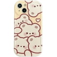 thumbnail image 1 of Cute Bear Rabbit Couples Love Heart Rounded Edge Soft  for iPhone Case (Yellow,iPhone 11 Pro Max), 1 of 6