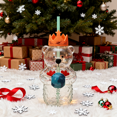 thumbnail image 1 of Cute Bear-Shaped 20oz Glass Cold Cup, Holiday Cup with Straw, Ideal for Iced Beverages and Christmas Gifts,(1 Bear Cup with Straw), 1 of 9
