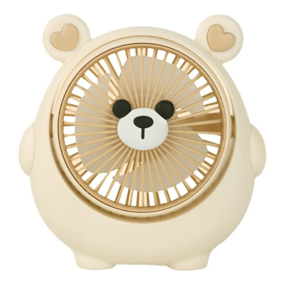 Cute Bear-Shaped Desktop Fan, USB Rechargeable 3-Speed Portable Fan, 180° Rotation Mini Air Circulator for Home Office Bedroom