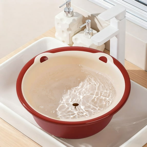 Cute Bear Shaped Wash Basin, Heavy Duty Plastic Laundry Tub for Dorm Room, Large Capacity Bath Basin for Washing Feet and Clothes, Thickened Portable Multipurpose Tub