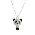 thumbnail image 1 of Cute Bear Shiny Alloy Panda Necklace for Ladies - Fashionable Personality Jewelry with Elastic Buckle, 60cm Chain, 1 of 6