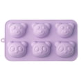 thumbnail image 1 of Cute Bear Silicone Baking Mold, Purple 6-Cavity Nonstick Cake Pan For Muffins, Chocolate And Snacks, 1 of 3