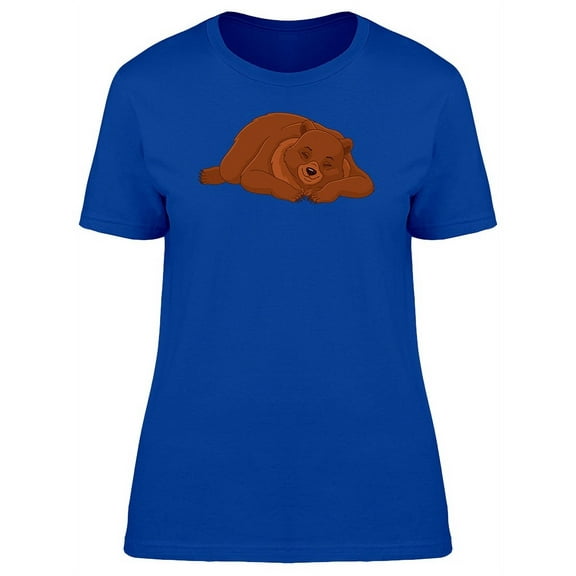Cute Bear Sleeping Cartoon T-Shirt Women -Image by Shutterstock, Female Large