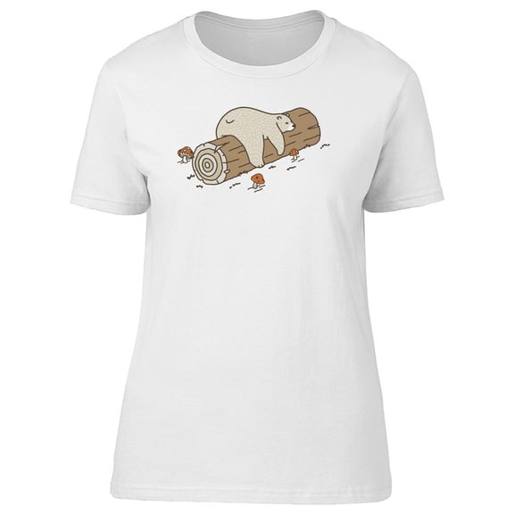 Cute Bear Sleeping In A Branch T-Shirt Women -Image by Shutterstock, Female XX-Large