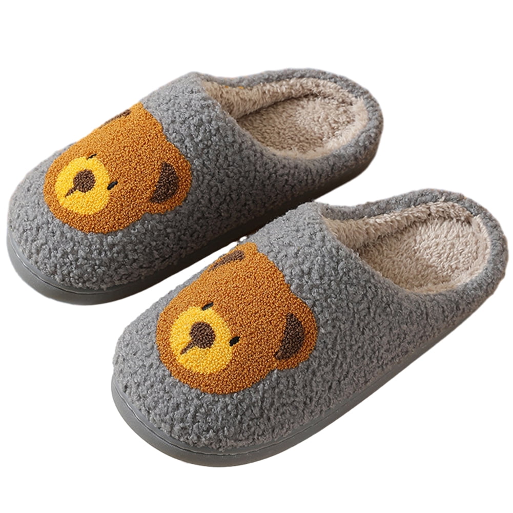 Cute Bear Slippers Soft Plush Home Slippers Women Winter Slippers