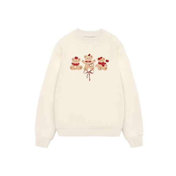 Cute Bear Sweatshirt, Girly Mood Unisex Adult, Soft Cotton, Casual Everyday Wear