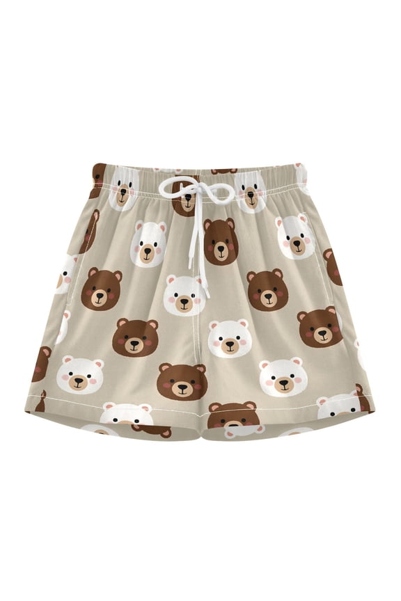 Cute Bear Swim Trunks Quick Drying Bathing Suit Summer Shorts Swimwear
