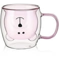 thumbnail image 1 of Cute Bear Tea Cup Double Wall Glass Milk Coffee Bear Mug with Handle Insulated Espresso Beer Cup Cute Birthday Present for Women Men Valentine's Day, 250 ml/ 8.4 oz (White), 1 of 2