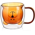 thumbnail image 1 of Cute Bear Tea Cup Double Wall Glass Milk Coffee Bear Mug with Handle Insulated Espresso Beer Cup Cute Birthday Present for Women Men Valentine's Day, 250 ml/ 8.4 oz (White), 1 of 2