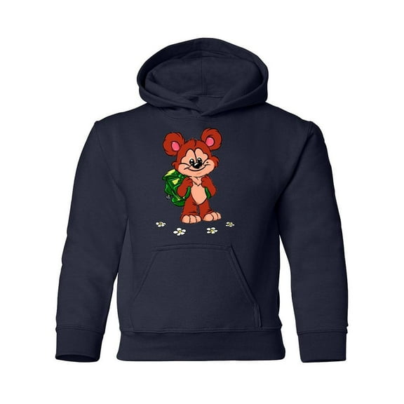 Cute Bear With A Backpack Hoodie Juniors -Image by Shutterstock,  Medium