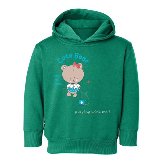 Cute Bear With Elephant Toy Hoodie Toddler -Image by Shutterstock, 4 Toddler