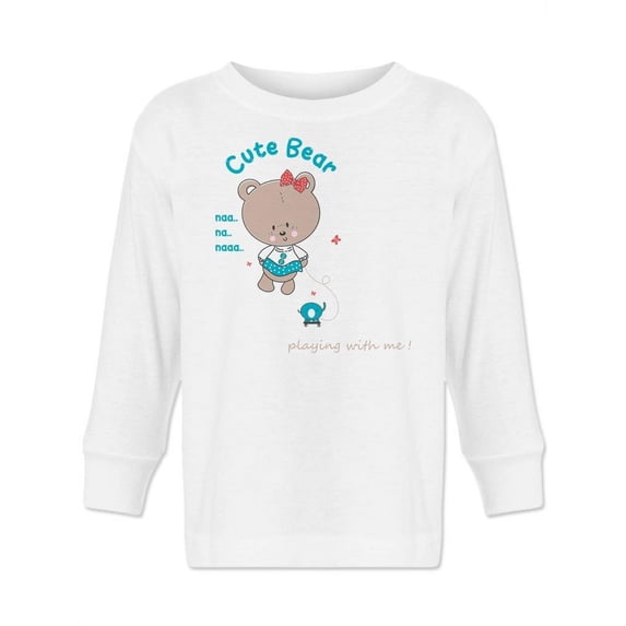 Cute Bear With Elephant Toy Long Sleeve Toddler -Image by Shutterstock, 2 Toddler