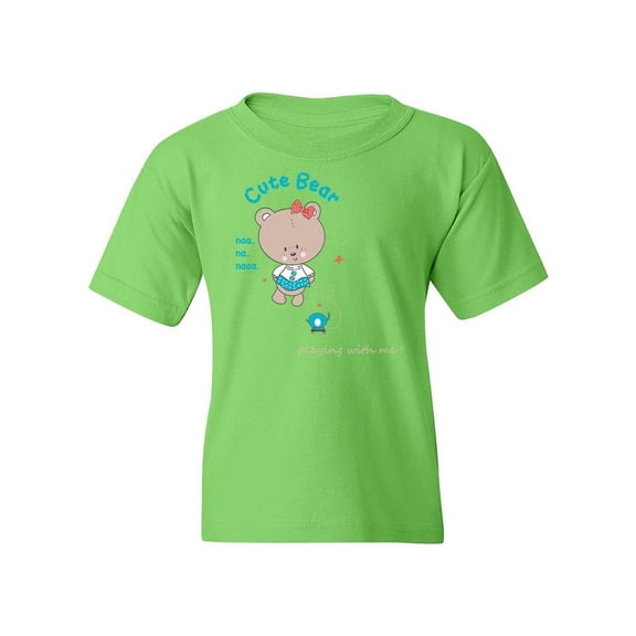 Cute Bear With Elephant Toy T-Shirt Juniors -Image by Shutterstock,  Medium