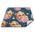 thumbnail image 1 of Cute Bear in Popcorn Picnic Blankets Extra Large 78"x78" Beach Blanket Waterproof Sandproof Outdoor Mat for Camping Travel Park, 1 of 6