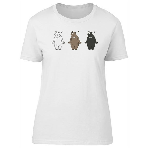 Cute Bears Black Polar Singing T-Shirt Women -Image by Shutterstock, Female Medium