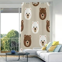 Cute Bears Blackout Curtains 84"x52" Thermal Insulated Curtain 1 Panel