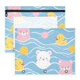 thumbnail image 1 of Cute Bears Duckies Dots 3-Ring Binder Pouches A4 Size Zipper Pocket File Storage 2 Packs, 1 of 6